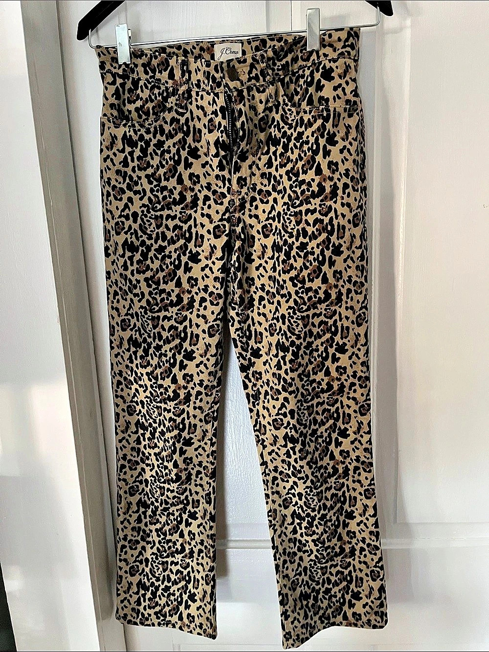 J.Crew High-Rise Kickout Jean with Sailor Pockets in Leopard Print Leopard Print
